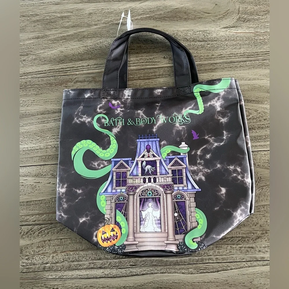 Bath & Body Works Spooky Mansion Tote with Green and Purple Accents - Picture 2 of 9